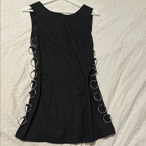 Black Dress with Silver Ring Accents